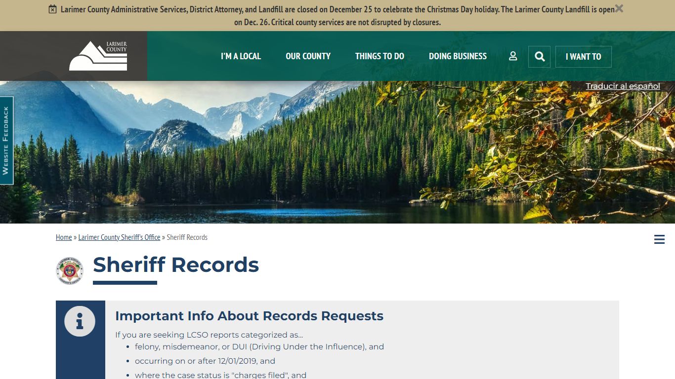Sheriff Records | Larimer County